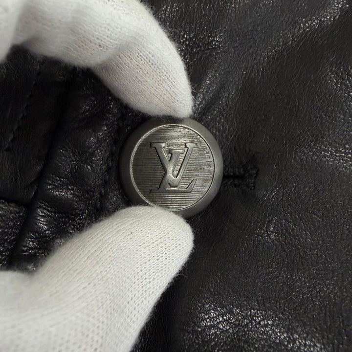 Great LOUIS VUITTON leather jacket Double-breasted jacket