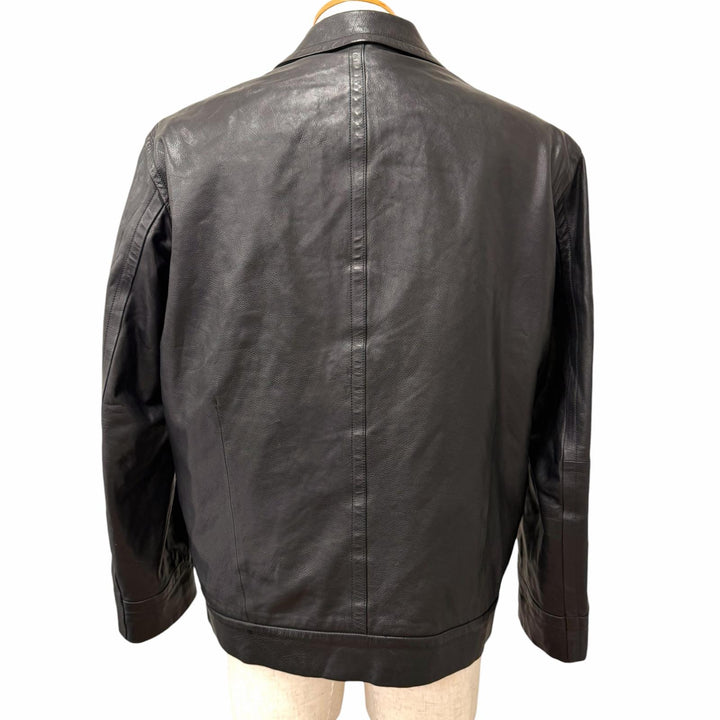 Great LOUIS VUITTON leather jacket Double-breasted jacket
