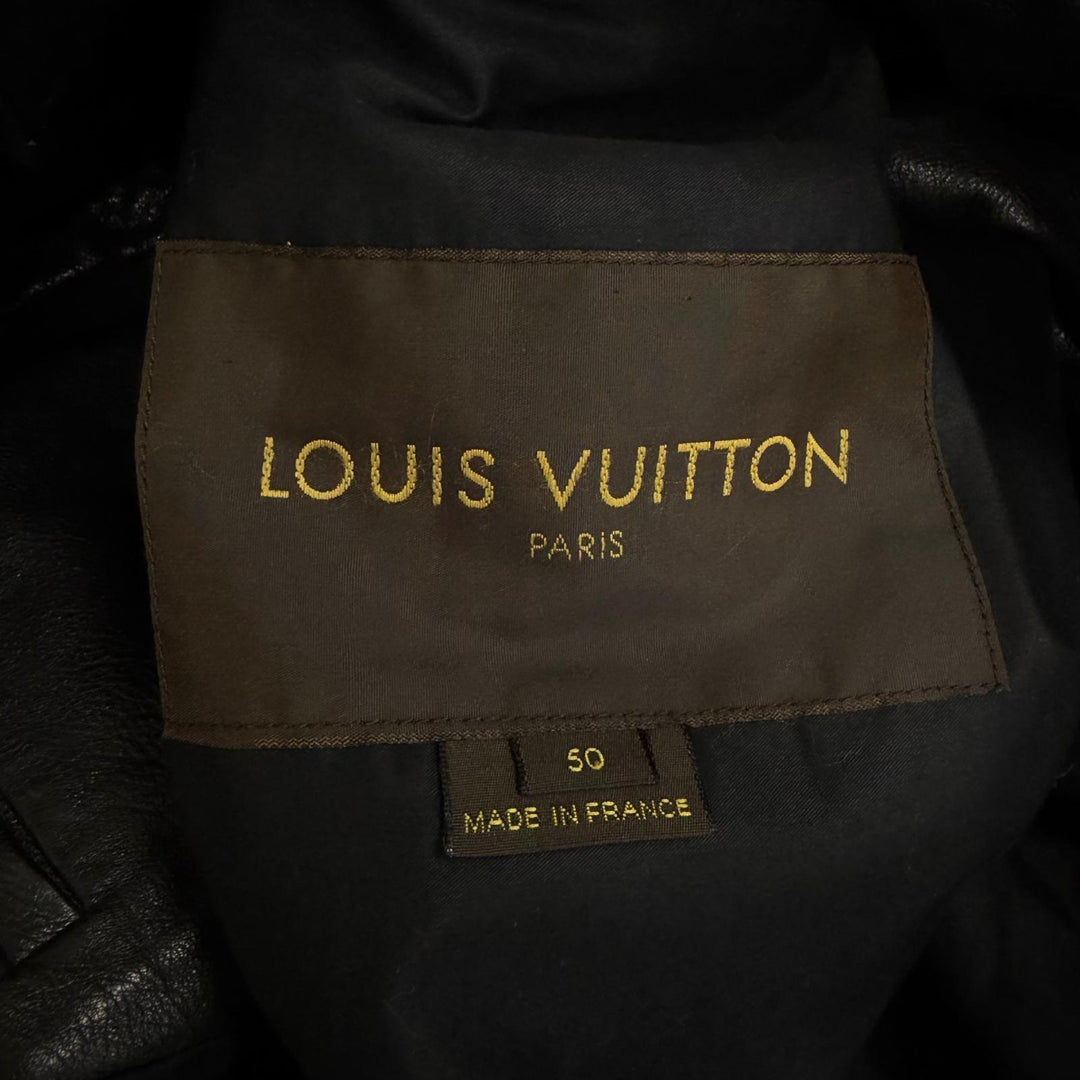 Great LOUIS VUITTON leather jacket Double-breasted jacket