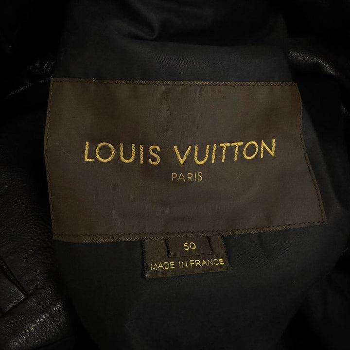 Great LOUIS VUITTON leather jacket Double-breasted jacket