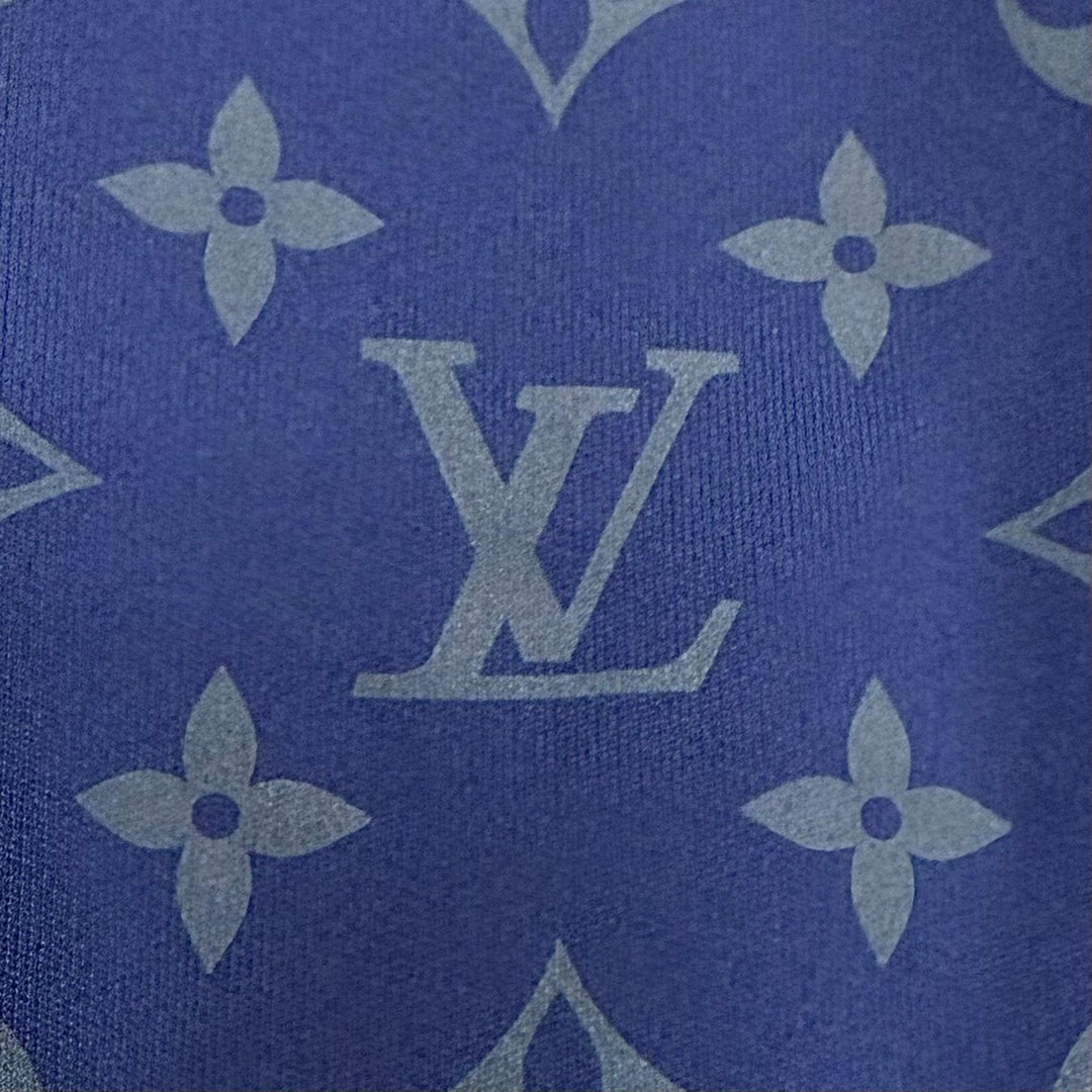 Excellent LOUIS VUITTON hoodie Monogram Hooded Zip-Up blue Nylon mens L