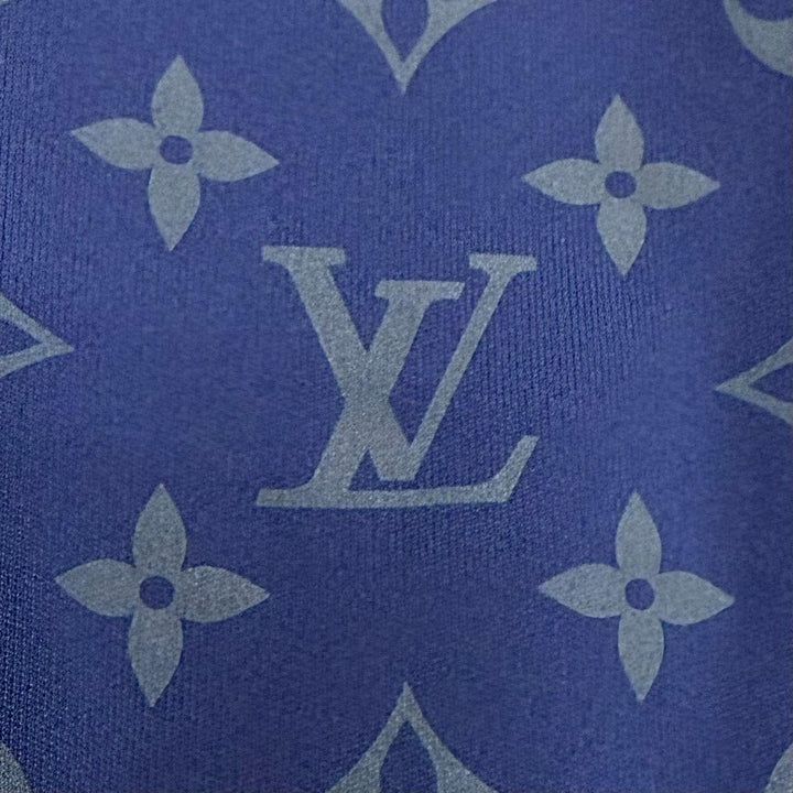 Excellent LOUIS VUITTON hoodie Monogram Hooded Zip-Up blue Nylon mens L