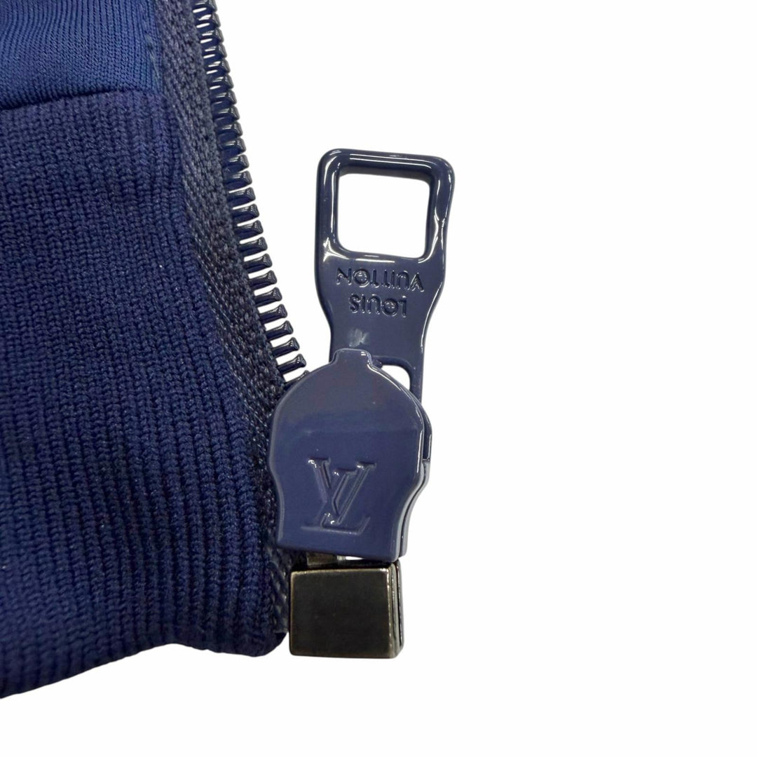 Excellent LOUIS VUITTON hoodie Monogram Hooded Zip-Up blue Nylon mens L