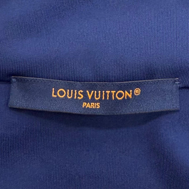Excellent LOUIS VUITTON hoodie Monogram Hooded Zip-Up blue Nylon mens L