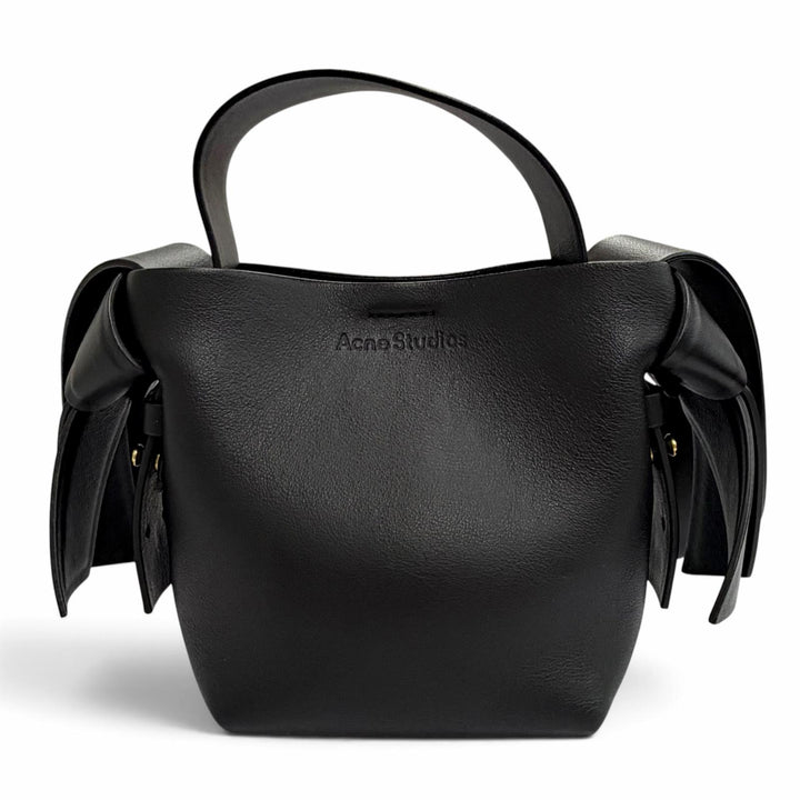 Great ACNE STUDIOS Shoulder Bag MUSUBI MICRO 2WAY handbag black leather A10095
