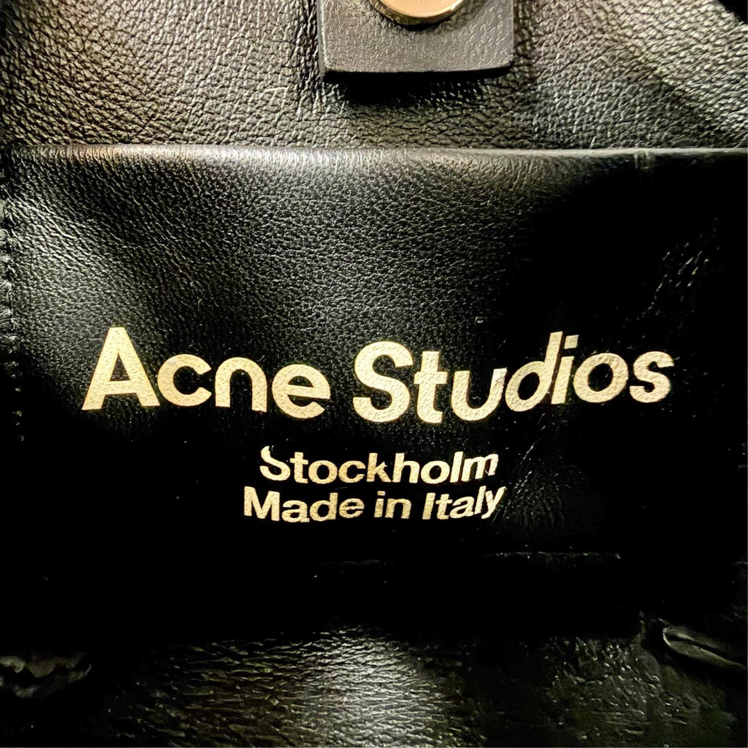 Great ACNE STUDIOS Shoulder Bag MUSUBI MICRO 2WAY handbag black leather A10095