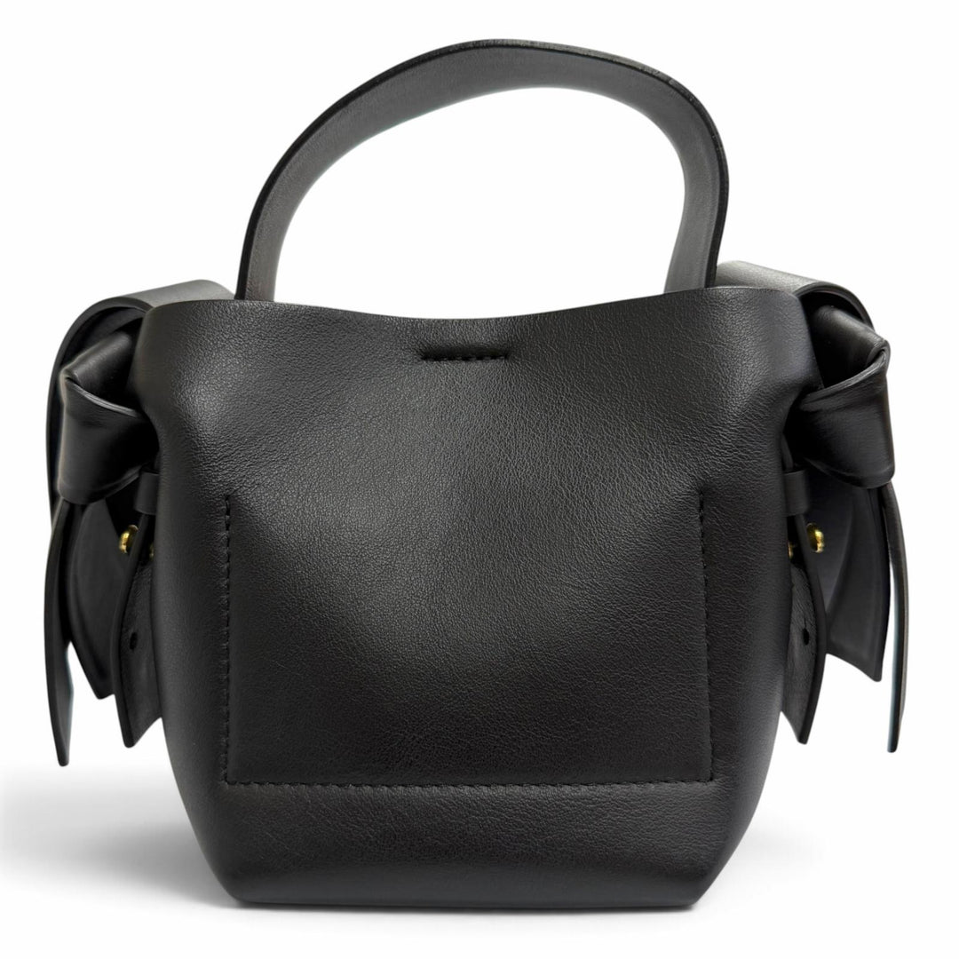 Great ACNE STUDIOS Shoulder Bag MUSUBI MICRO 2WAY handbag black leather A10095