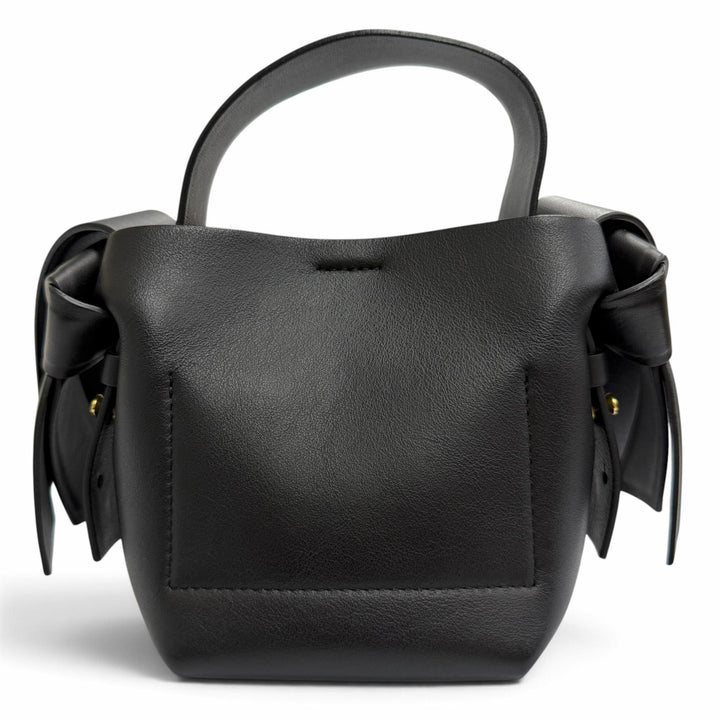 Great ACNE STUDIOS Shoulder Bag MUSUBI MICRO 2WAY handbag black leather A10095