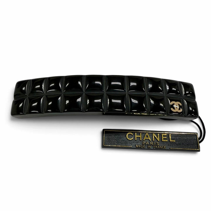 Pristine CHANEL Valletta COCO Mark Chocolate Bar Hair Accessory black 04A A26754