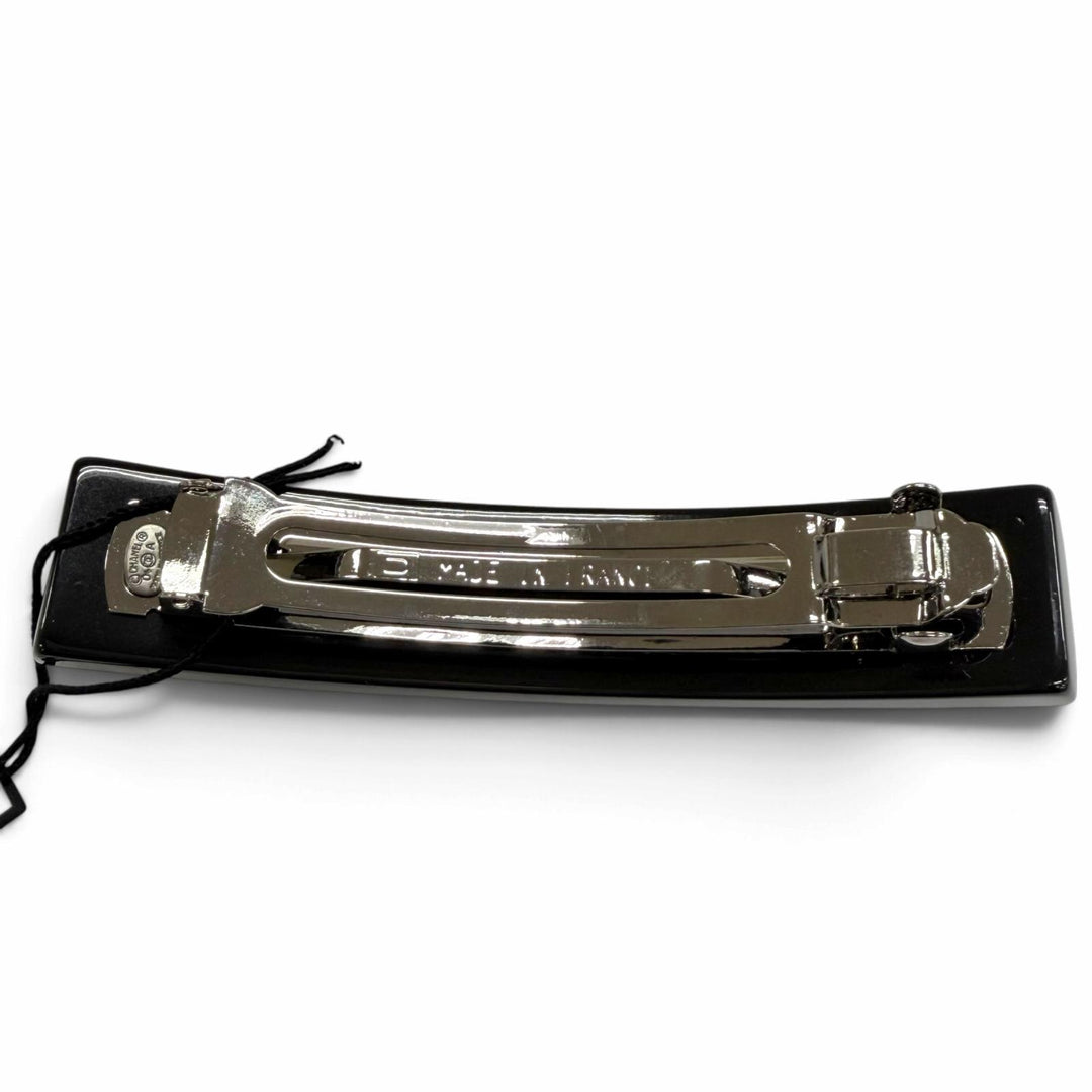 Pristine CHANEL Valletta COCO Mark Chocolate Bar Hair Accessory black 04A A26754