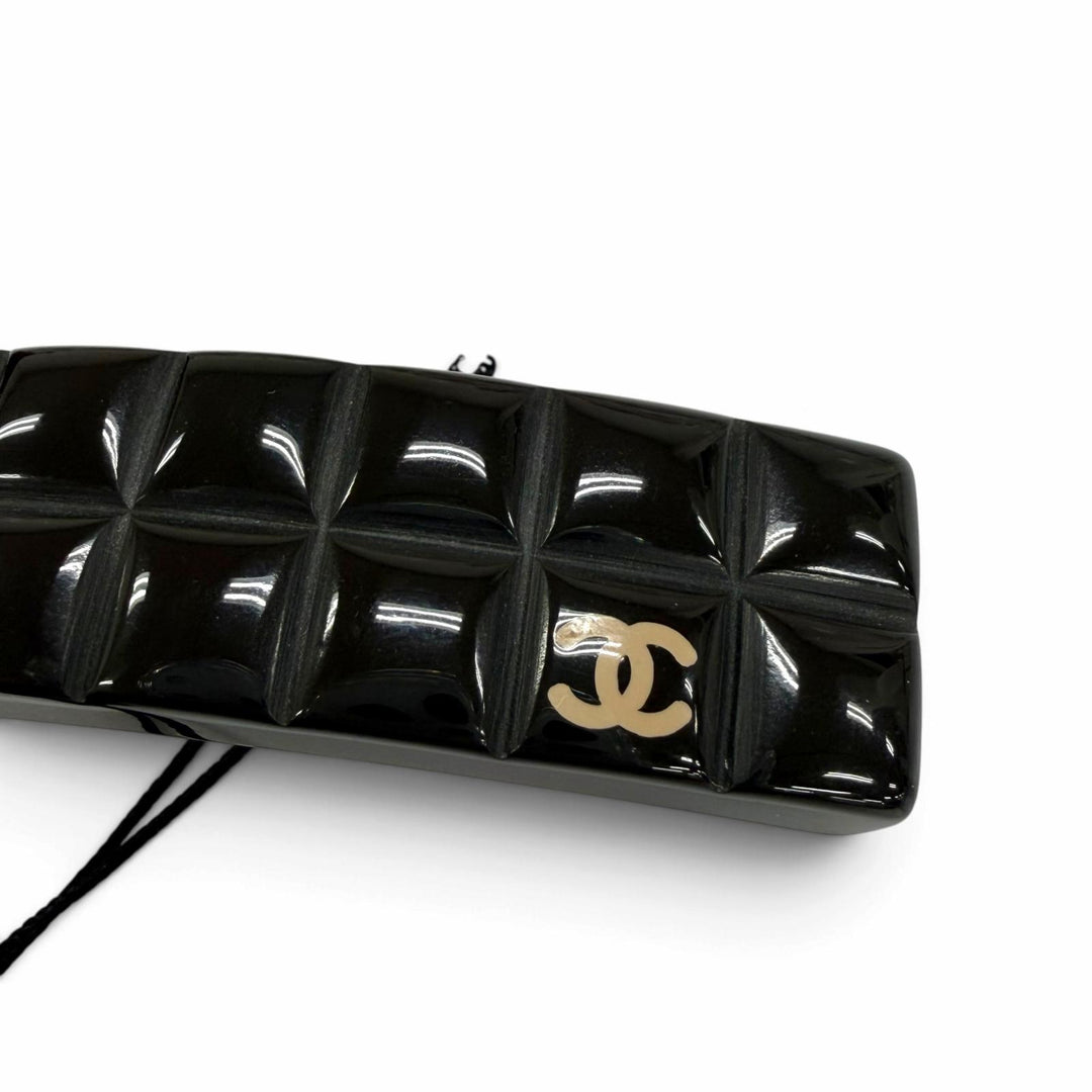 Pristine CHANEL Valletta COCO Mark Chocolate Bar Hair Accessory black 04A A26754