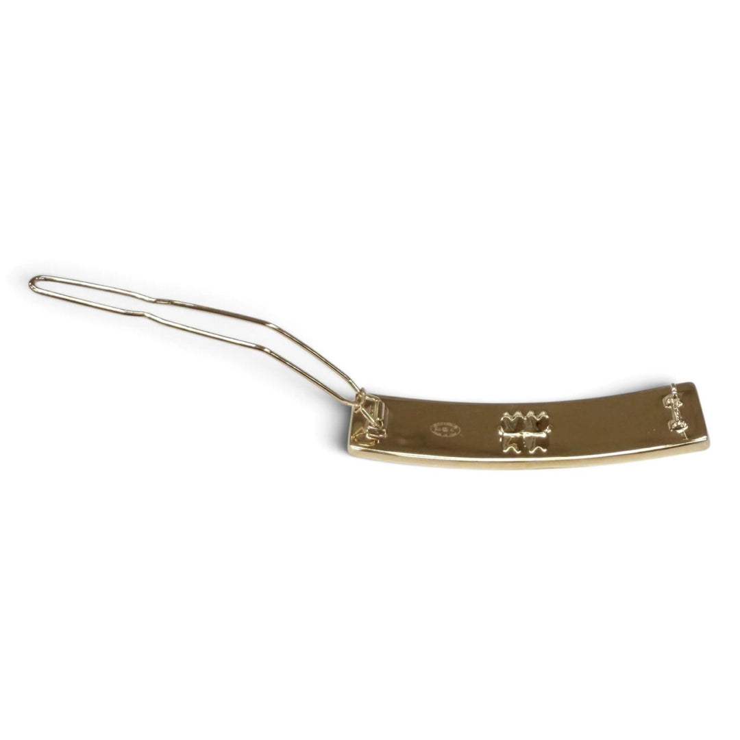 Excellent CHANEL hair accessory Logo design rhinestone hairpin gold Women B21C