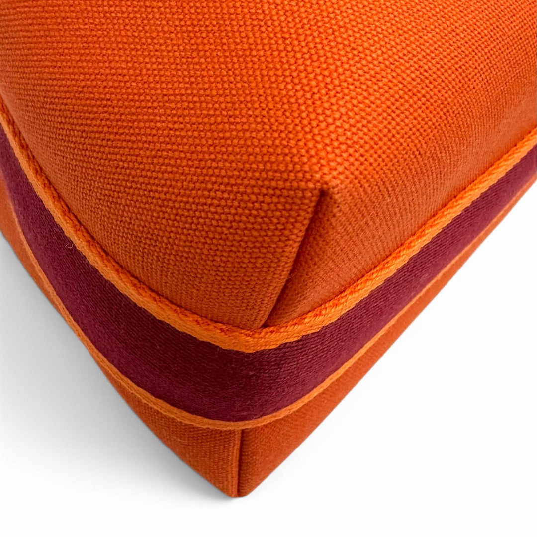 Excellent HERMES Handbag Brid A Black PM Sellier Button Pouch Vanity Bag Orange