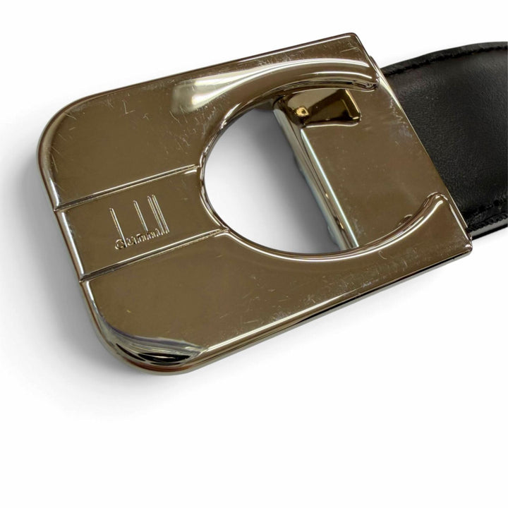 Pristine Dunhill belt Logo buckle reversible black leather mens