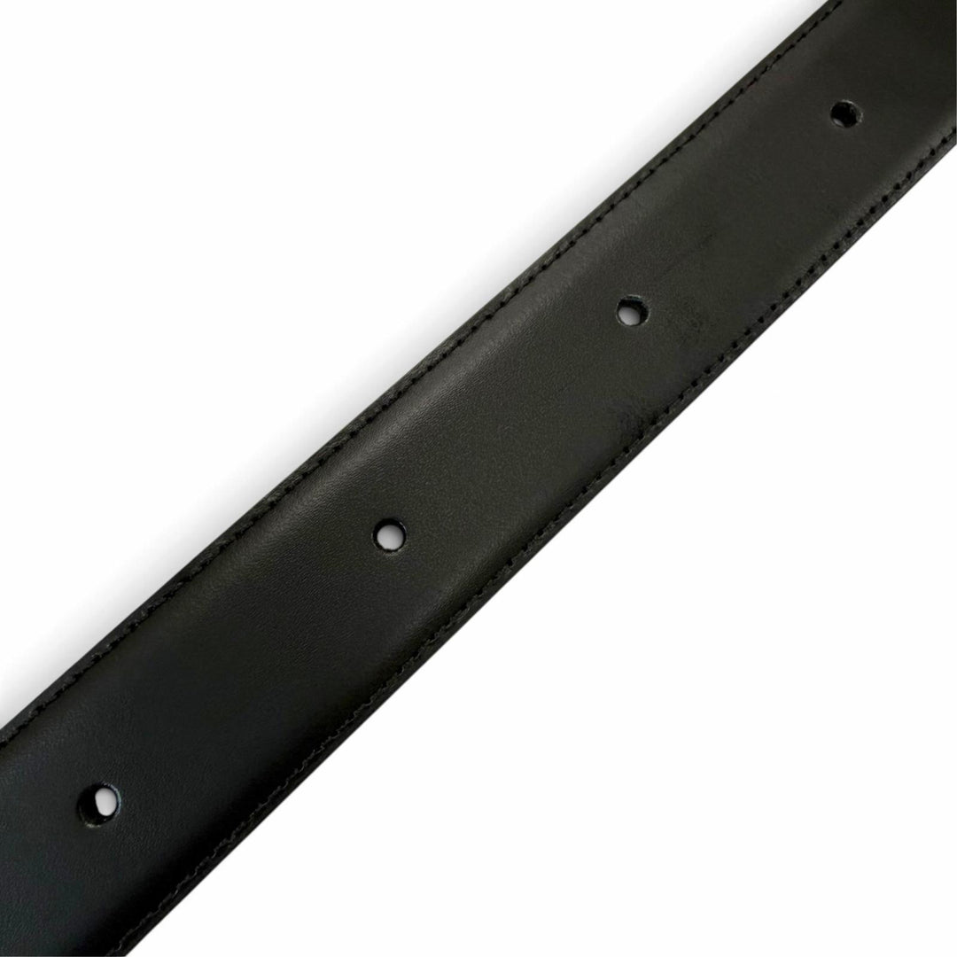 Pristine Dunhill belt Logo buckle reversible black leather mens