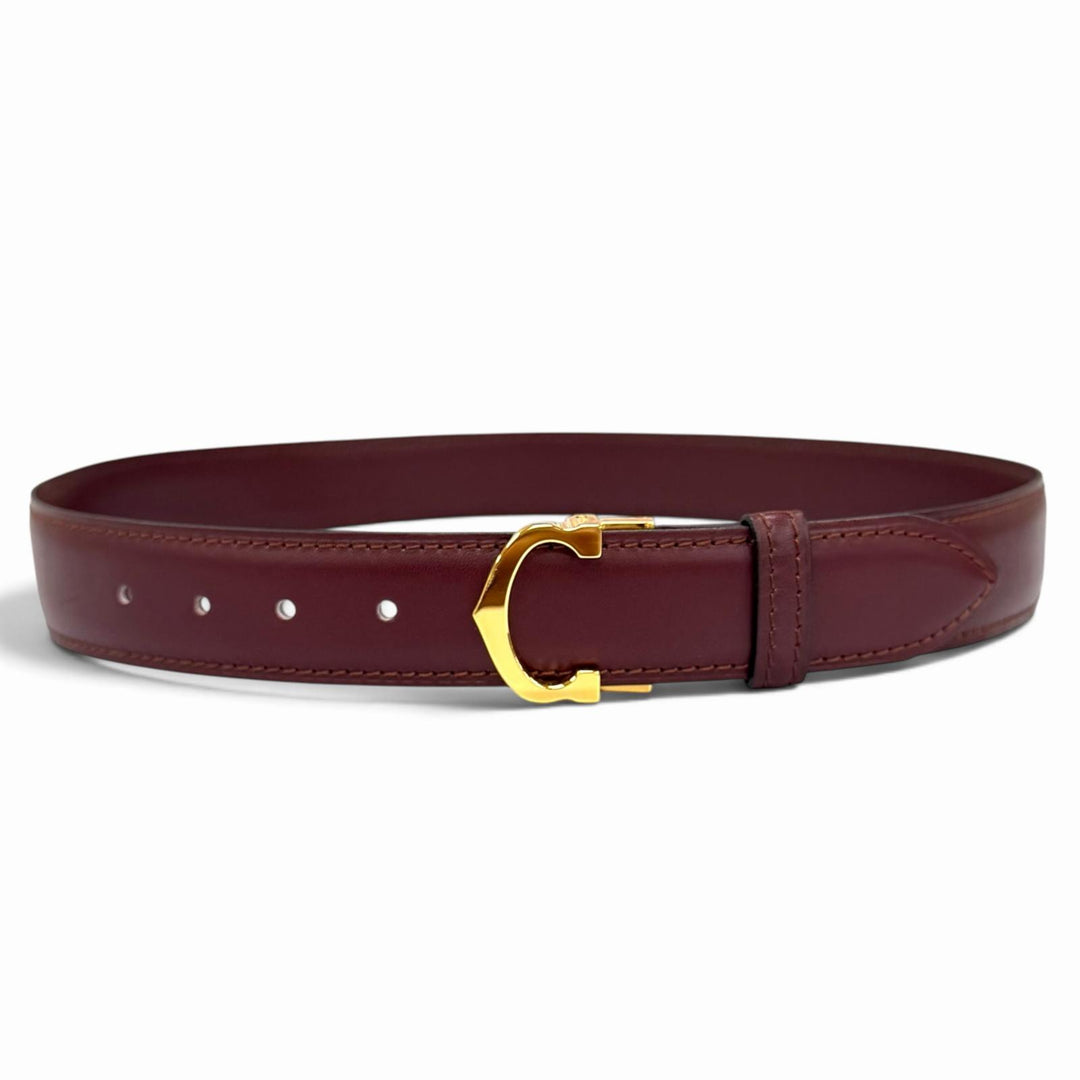 Great Cartier belt Logo buckle must leather Bordeaux leather Women