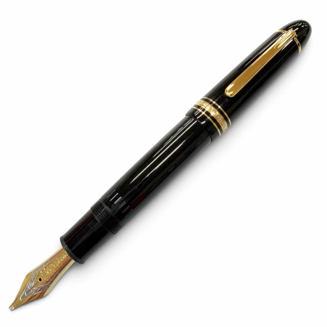 Excellent MONTBLANC fountain pen Meisterstück 149 Ultra rare black 18K mens