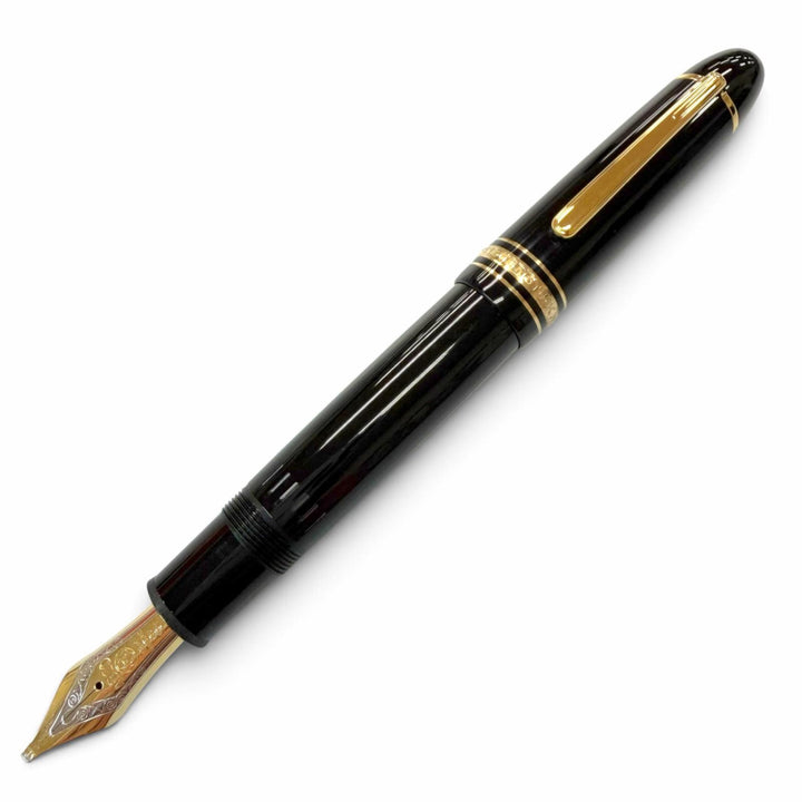 Excellent MONTBLANC fountain pen Meisterstück 149 Ultra rare black 18K mens