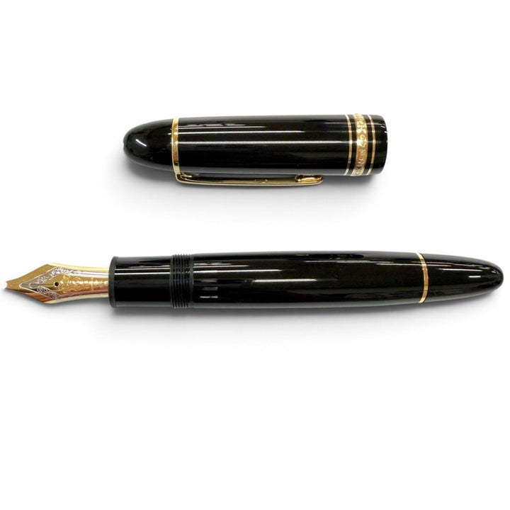 Excellent MONTBLANC fountain pen Meisterstück 149 Ultra rare black 18K mens