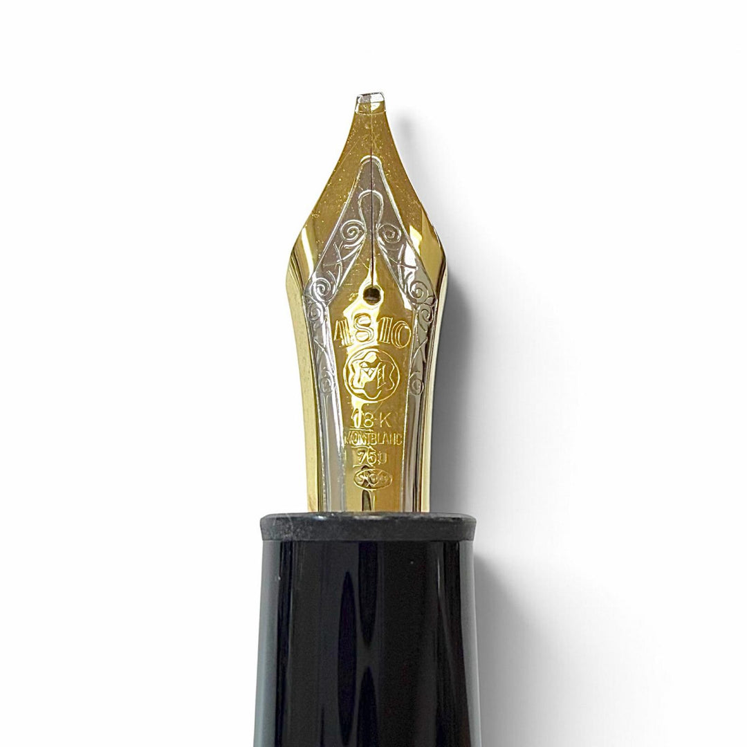 Excellent MONTBLANC fountain pen Meisterstück 149 Ultra rare black 18K mens