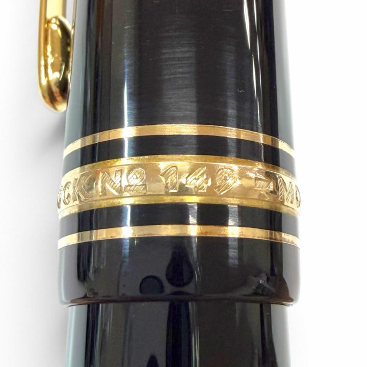 Excellent MONTBLANC fountain pen Meisterstück 149 Ultra rare black 18K mens