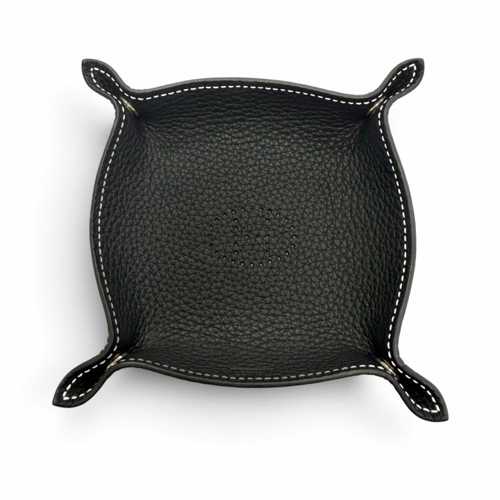 Great HERMES Vidposh Mini H logo tray black Taurillon Clemence Leather mens