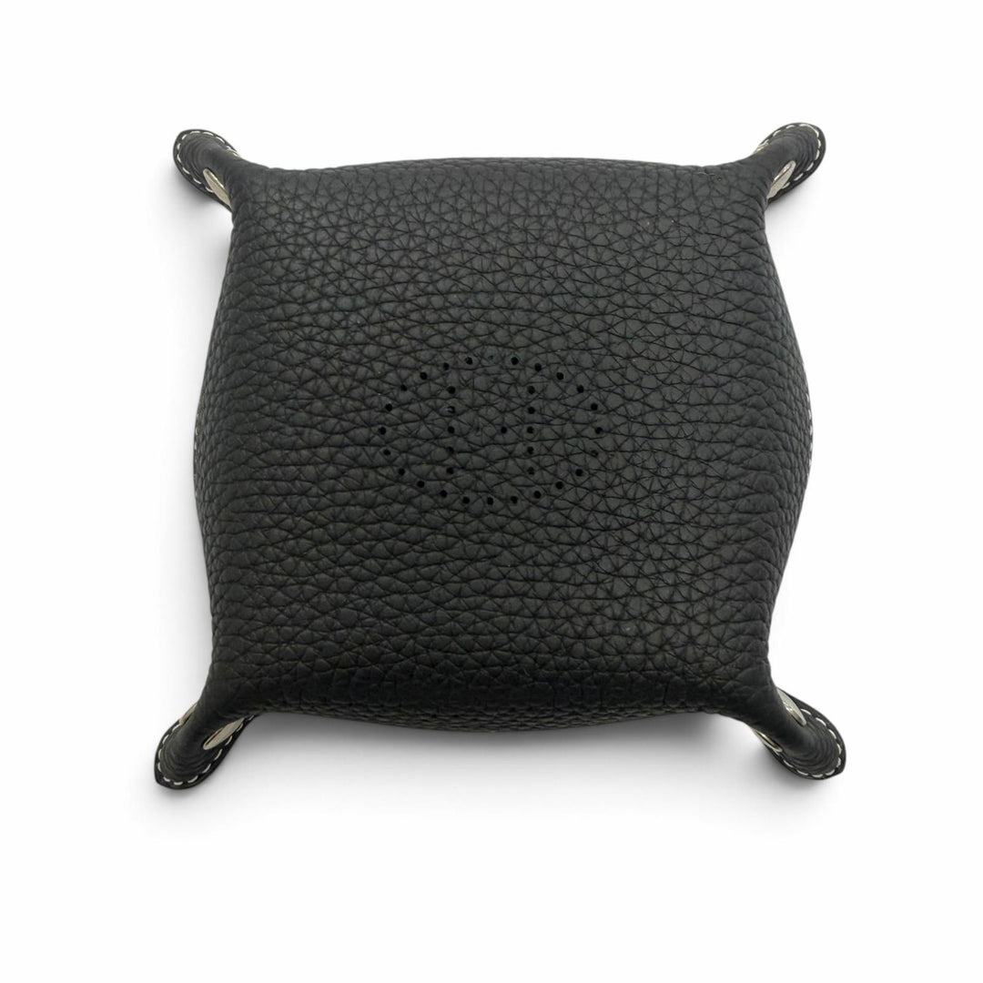 Great HERMES Vidposh Mini H logo tray black Taurillon Clemence Leather mens