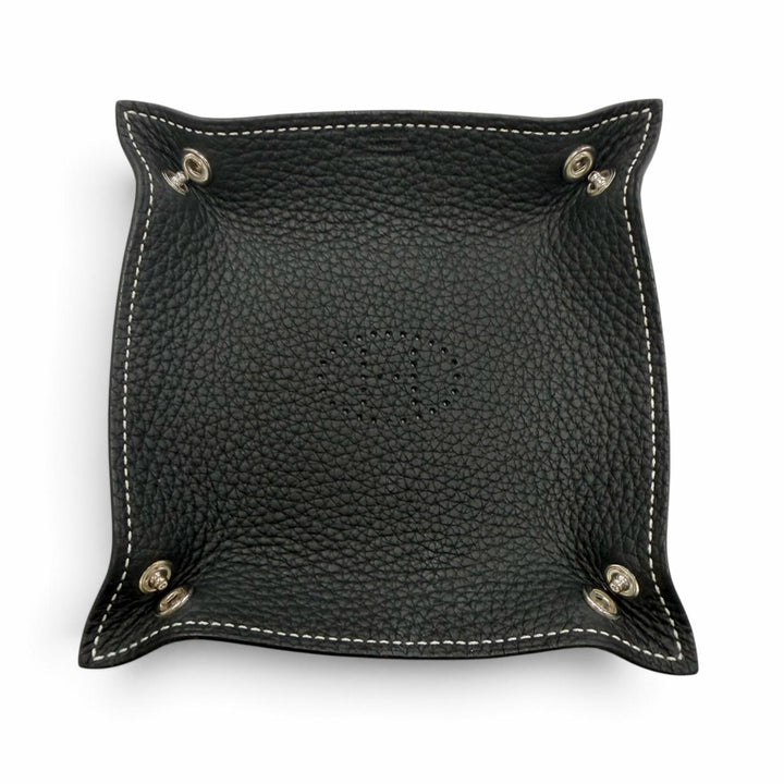 Great HERMES Vidposh Mini H logo tray black Taurillon Clemence Leather mens