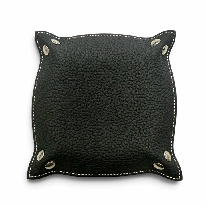 Great HERMES Vidposh Mini H logo tray black Taurillon Clemence Leather mens
