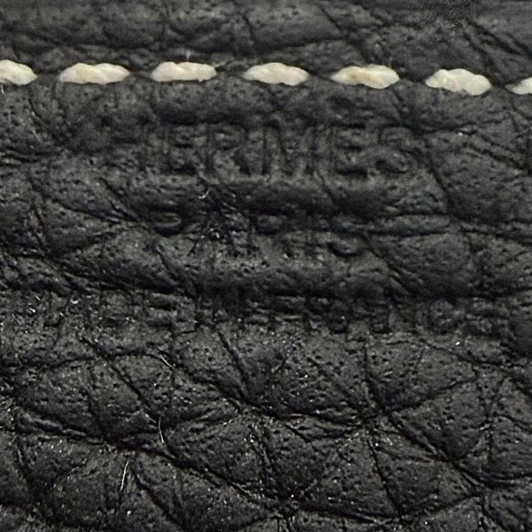 Great HERMES Vidposh Mini H logo tray black Taurillon Clemence Leather mens