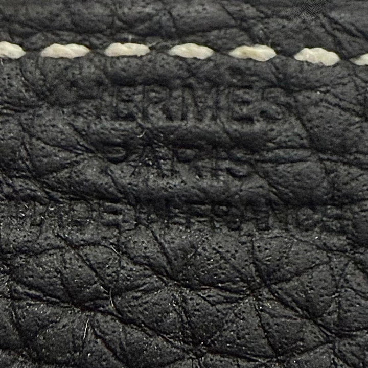 Great HERMES Vidposh Mini H logo tray black Taurillon Clemence Leather mens