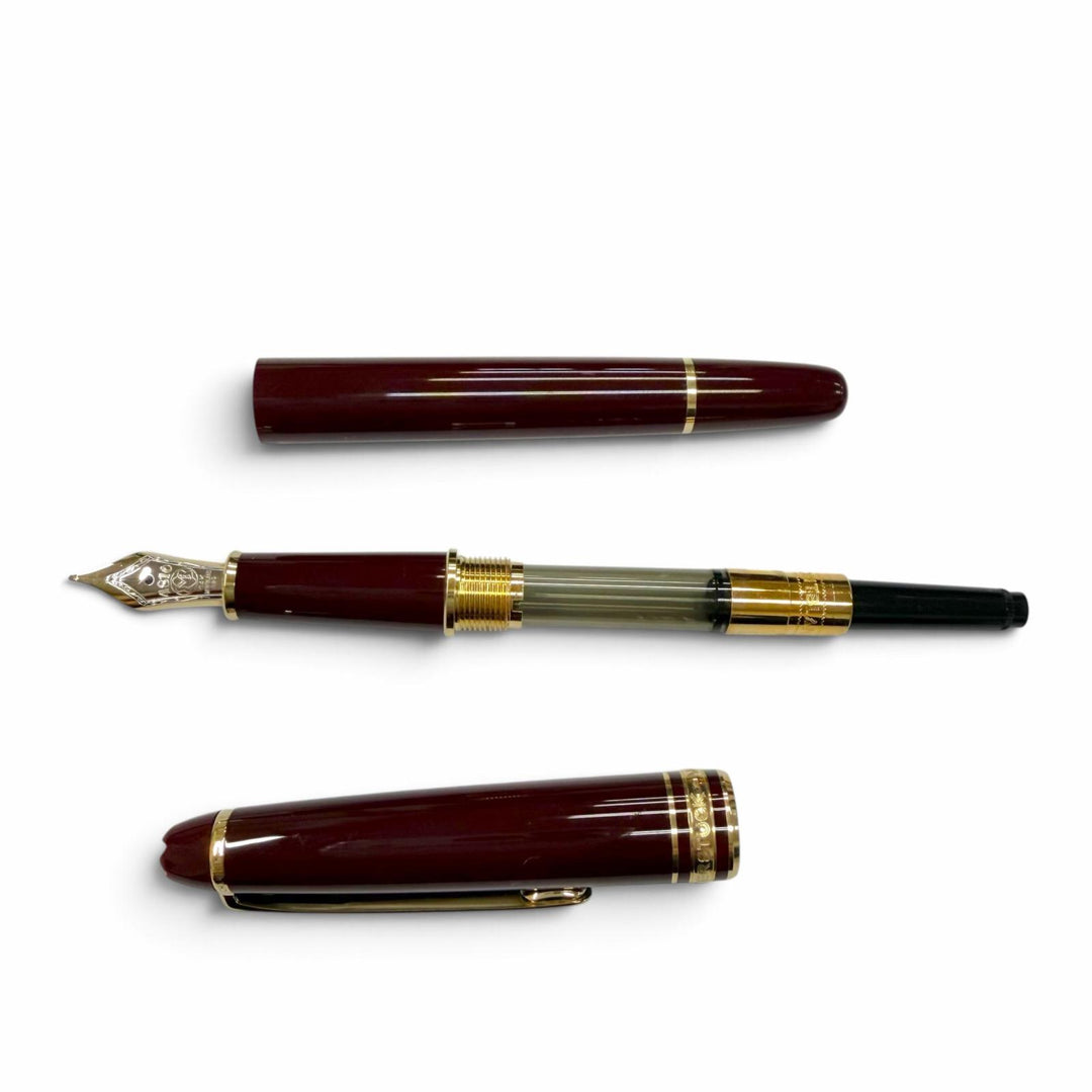 Excellent MONTBLANC fountain pen Meisterstück Classic white star Bordeaux 14K