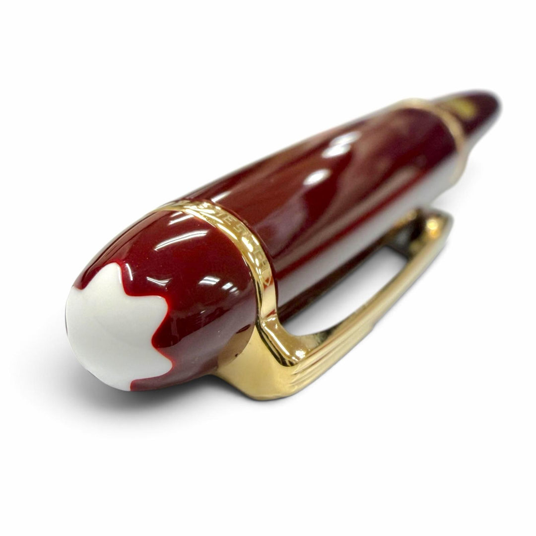 Excellent MONTBLANC fountain pen Meisterstück Classic white star Bordeaux 14K