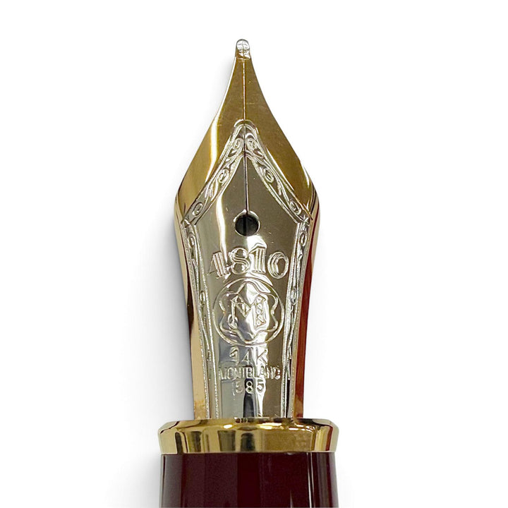 Excellent MONTBLANC fountain pen Meisterstück Classic white star Bordeaux 14K