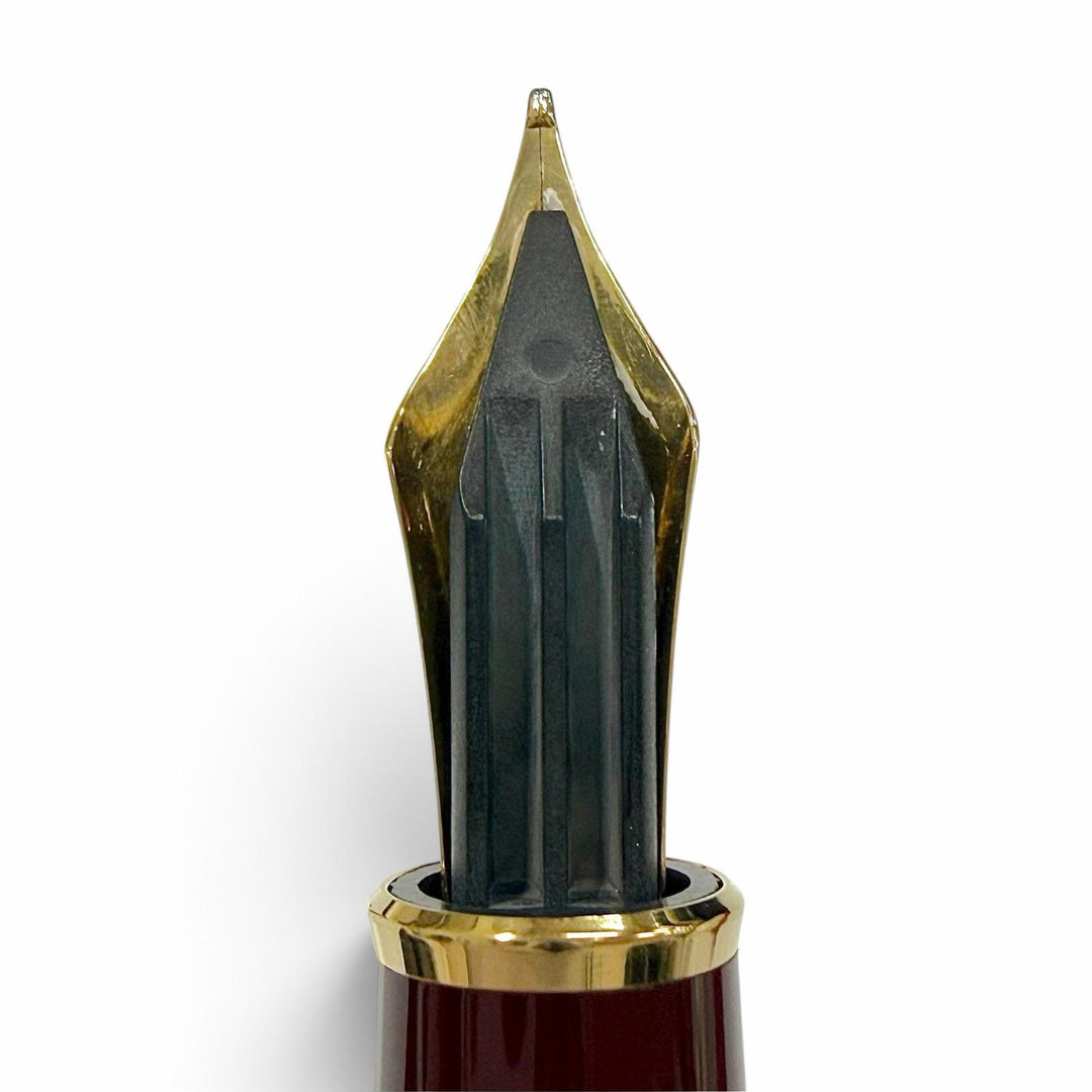 Excellent MONTBLANC fountain pen Meisterstück Classic white star Bordeaux 14K