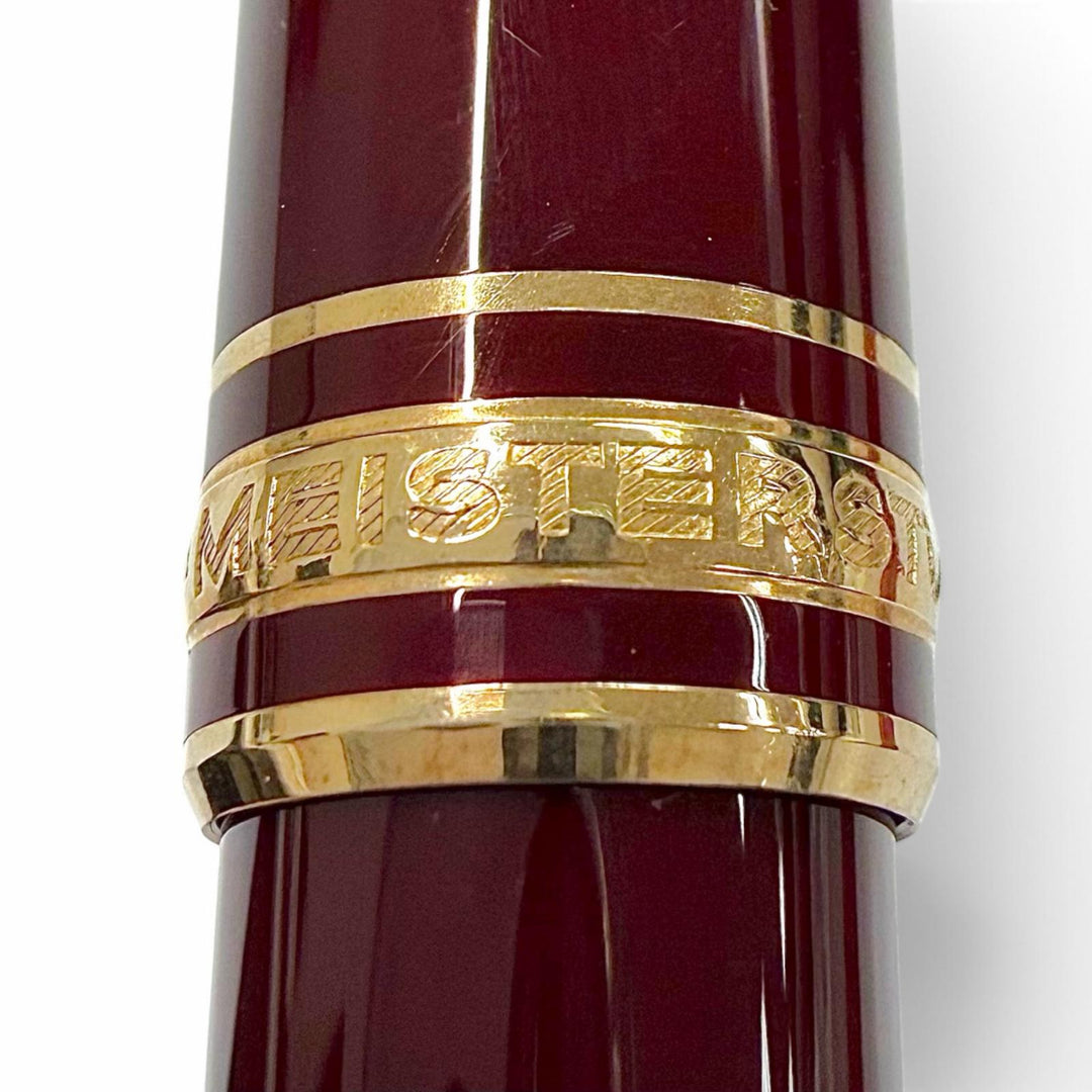 Excellent MONTBLANC fountain pen Meisterstück Classic white star Bordeaux 14K