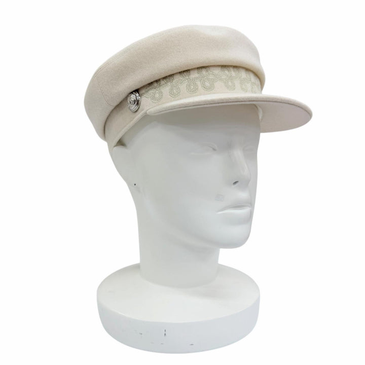 Excellent HERMES Casquette Kabul en Finesse Casquette beige wool Women 57