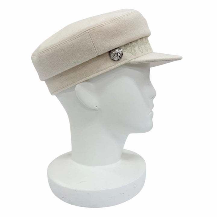 Excellent HERMES Casquette Kabul en Finesse Casquette beige wool Women 57