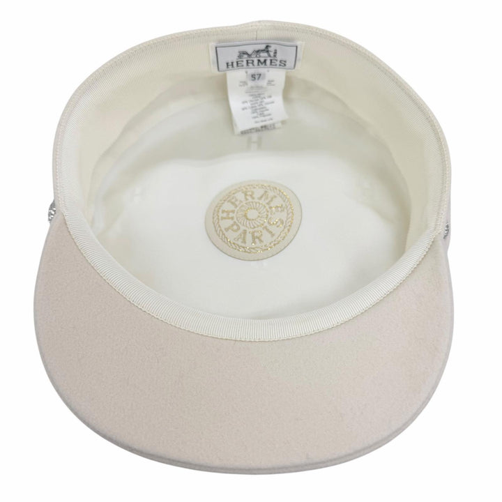 Excellent HERMES Casquette Kabul en Finesse Casquette beige wool Women 57