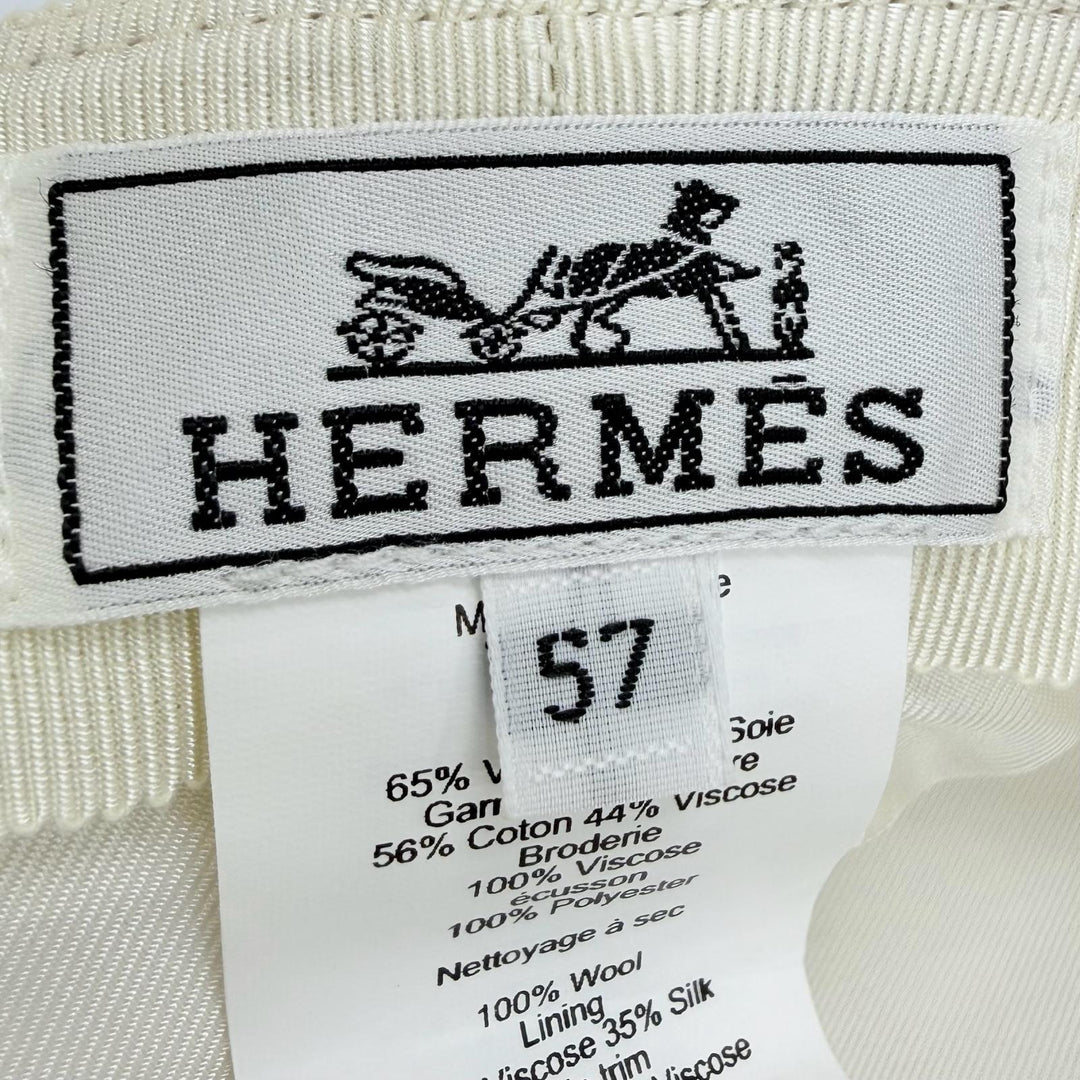 Excellent HERMES Casquette Kabul en Finesse Casquette beige wool Women 57