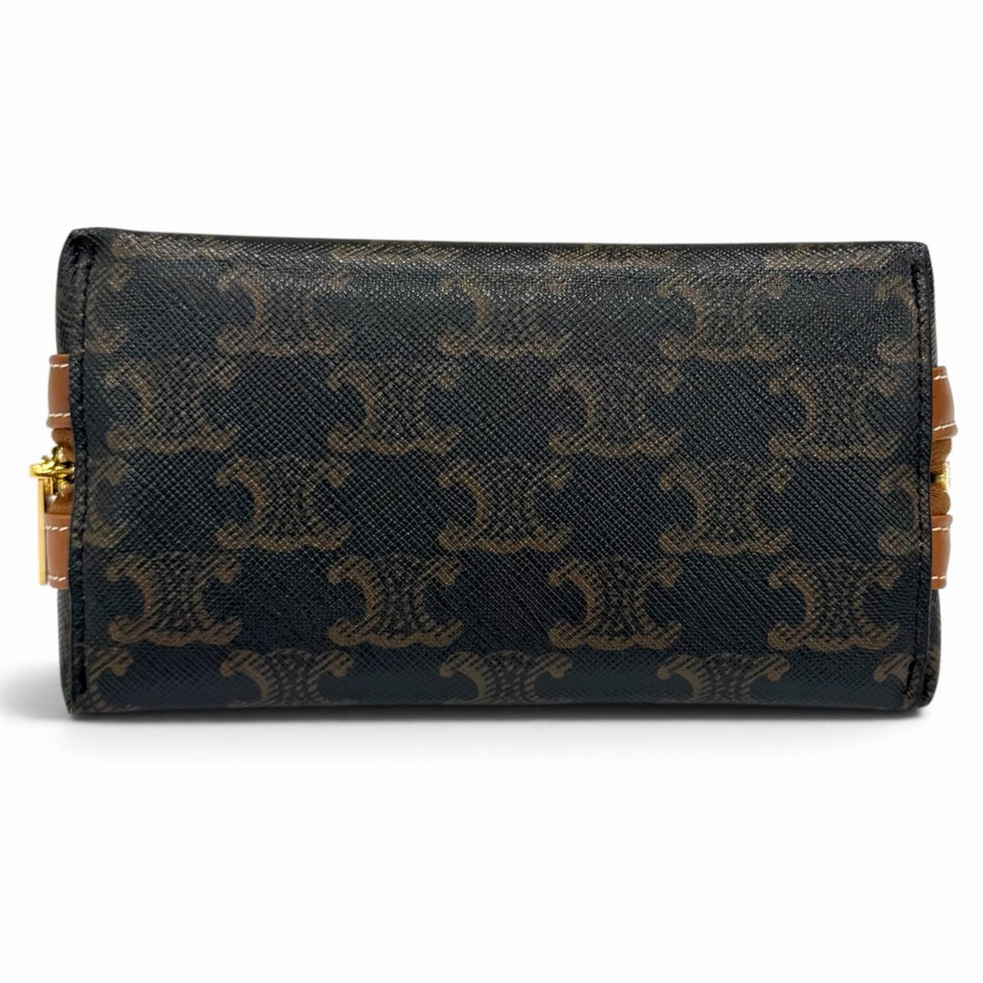 Pristine CELINE Cosmetics Pouch Small Cosmetic Pouch / Triomphe Canvas 4M1622CZJ