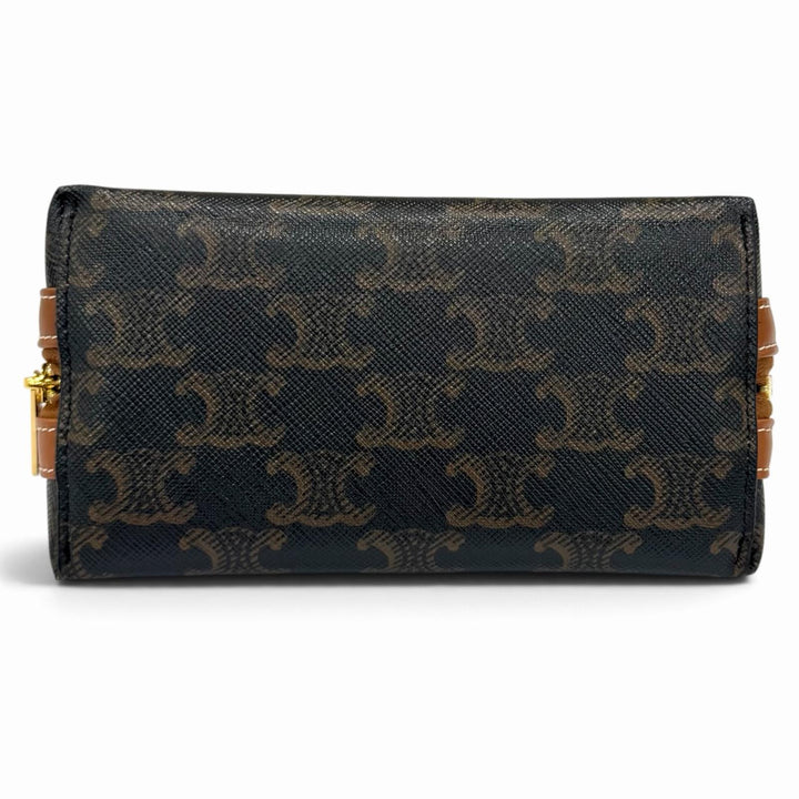Pristine CELINE Cosmetics Pouch Small Cosmetic Pouch / Triomphe Canvas 4M1622CZJ
