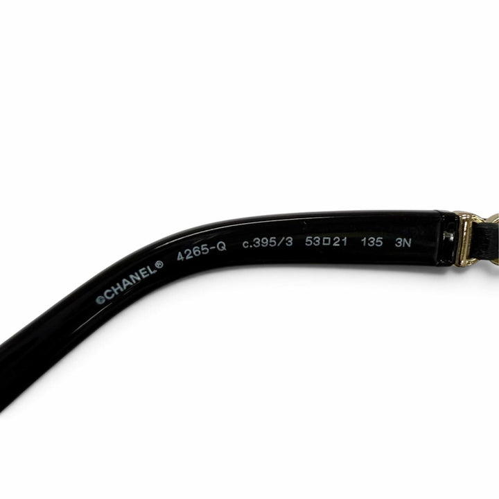 Excellent CHANEL sunglasses Current model COCO Mark leather round shape 4265-Q
