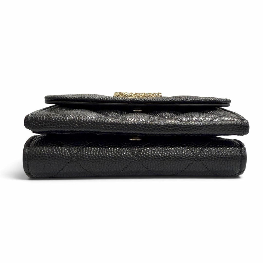 Excellent CHANEL COCO Mark Matelassé Classic Small Flap Wallet AP4319
