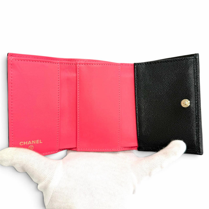 Excellent CHANEL COCO Mark Matelassé Classic Small Flap Wallet AP4319