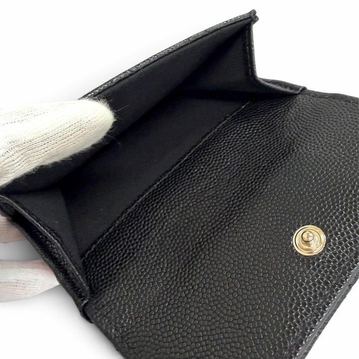 Excellent CHANEL COCO Mark Matelassé Classic Small Flap Wallet AP4319