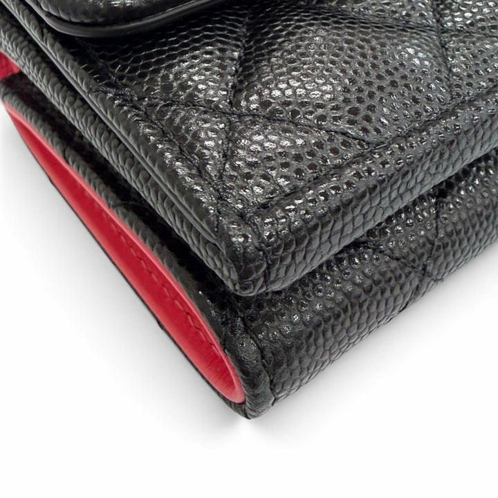 Excellent CHANEL COCO Mark Matelassé Classic Small Flap Wallet AP4319