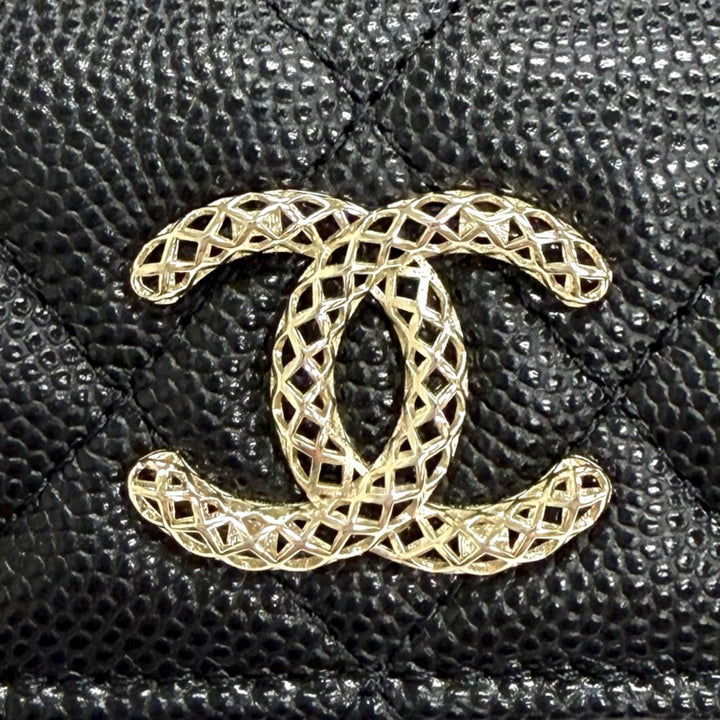 Excellent CHANEL COCO Mark Matelassé Classic Small Flap Wallet AP4319
