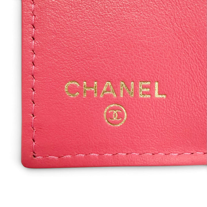 Excellent CHANEL COCO Mark Matelassé Classic Small Flap Wallet AP4319