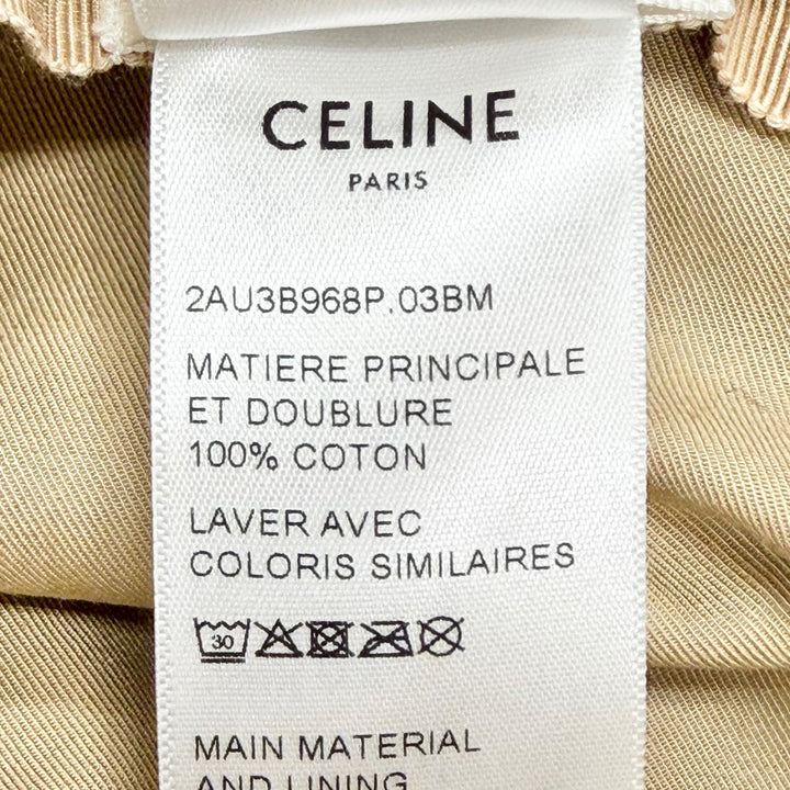 Pristine CELINE hat Embroidered logo bucket hat beige cotton Women M 2AU3B968P